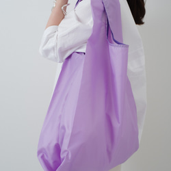 柔和的顏色 智慧環保袋，可折疊成塑膠袋型/卡片尺寸 紫色 第1張的照片