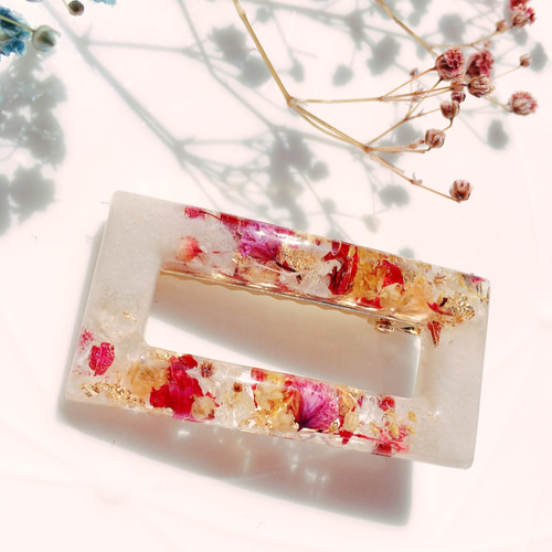 再…再販♡送料無料》アンティークカラーの華やかスクエアヘアクリップ