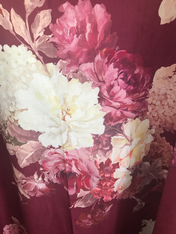 送料無料         ✨綿100%花柄ラグランスリーブのワンピース 4枚目の画像