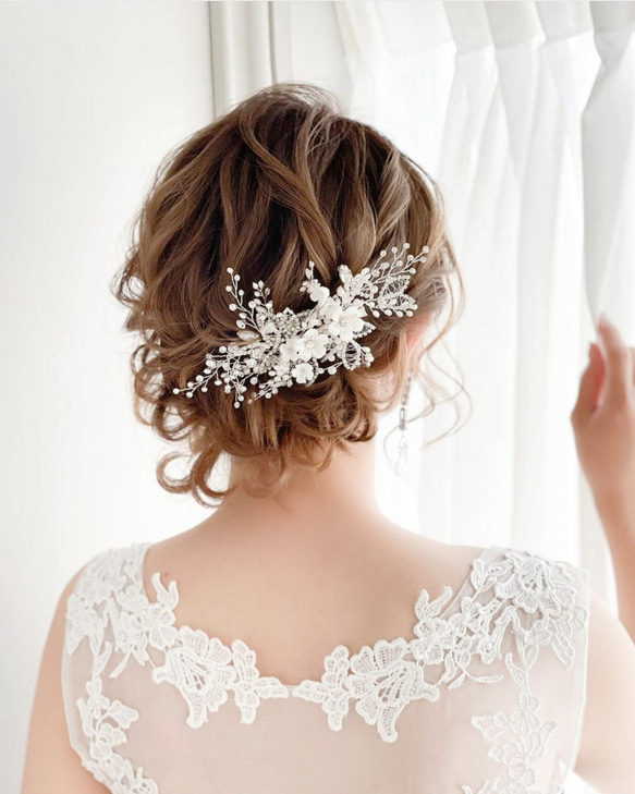 ヘッドドレス 結婚式 花嫁 ヘアアクセサリー ヘッドアクセサリー