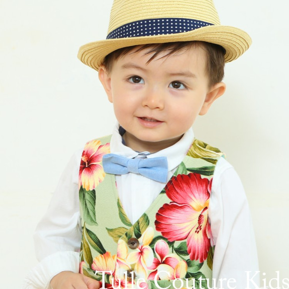 [Kids Best] Aloha Pattern Bark Cloth 薄荷色 80, 90, 100, 110, 120cm 第1張的照片