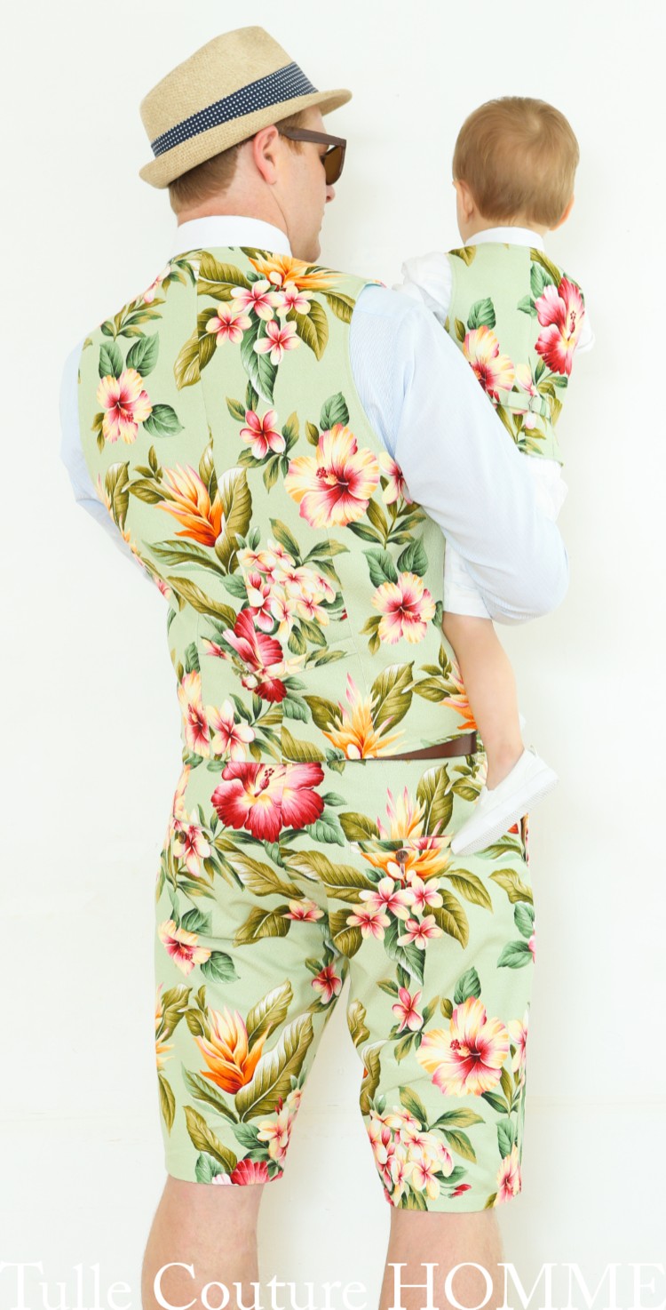 【メンズショーツ 】アロハ柄　バーククロス　ミント　Ｍ / L 12,410円