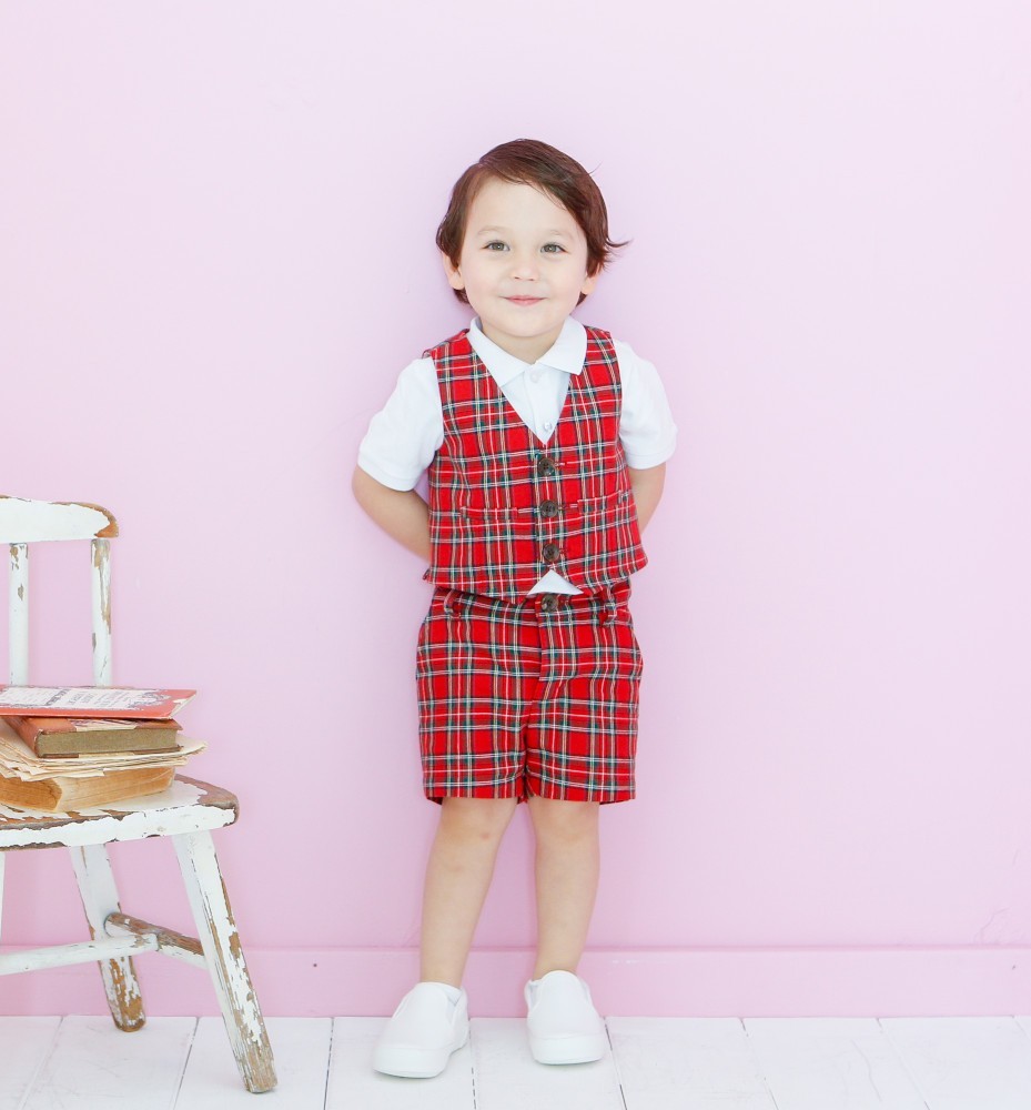 【Kidsベスト】ロイヤルタータンチェック　 80、90、100、110、120cm