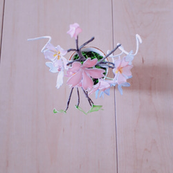 可愛らしい　桜　ワイヤーアート　アメリカンフラワー　 4枚目の画像