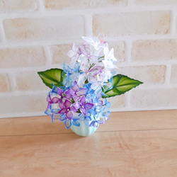 ネム様専用アメリカンフラワー花瓶付き紫陽花と桜
