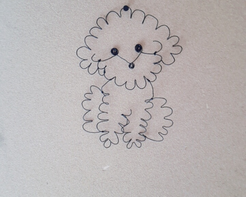 つぶらなおめめのトイプードル ワイヤークラフト ワイヤーアート