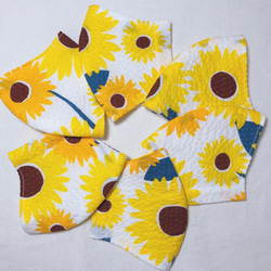 【送料無料】2枚セット リップル子供用立体夏マスク ひまわり柄  花柄 マスク用ゴムあり 5枚目の画像