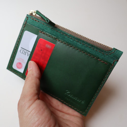 イタリアンレザー Gridとブッテーロ　フラグメントケース ユークリッド 和風 財布 メンズ　ミニ財布　コンパクト 8枚目の画像