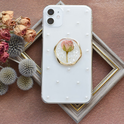 一輪のバラとパール 押し花 iPhoneケース Android Xperia 全機種対応 4枚目の画像