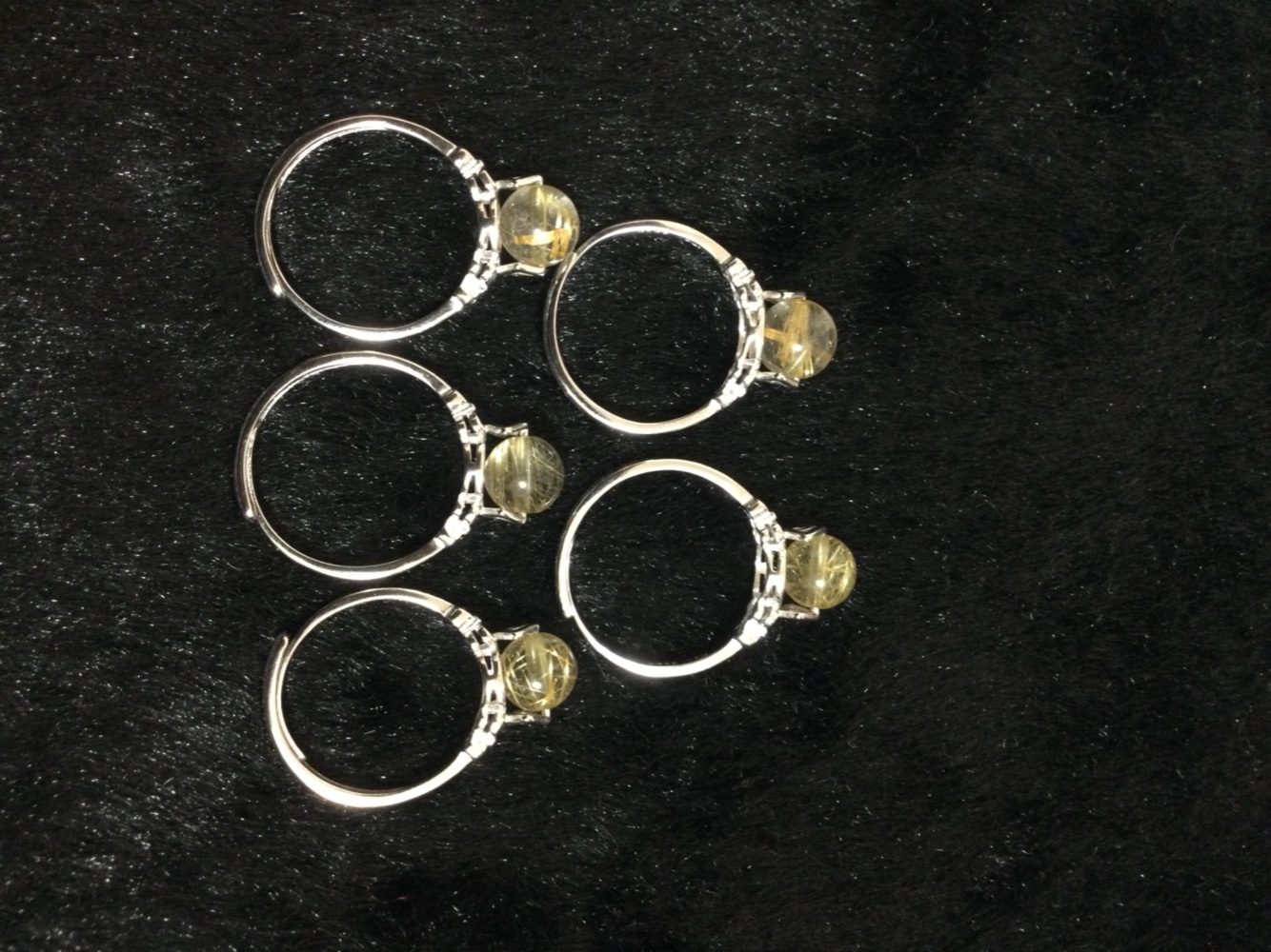 ⭐️天然石 金色の輝き⭐️タイチンゴールドルチルシルバーリング⭐️②