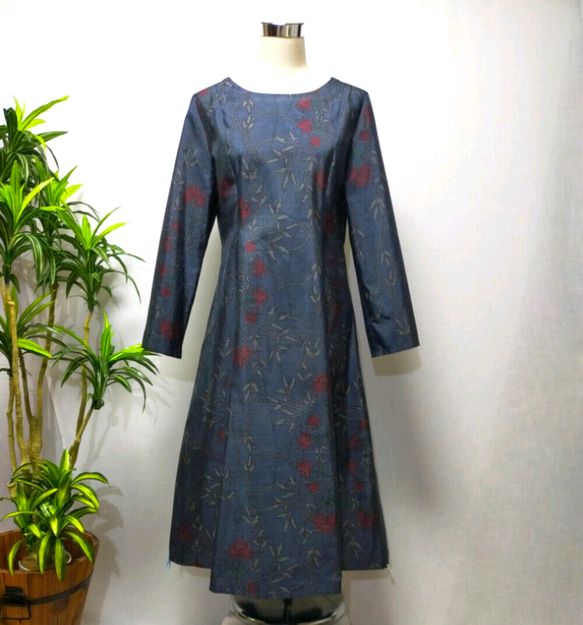 大島紬でワンピースを縫いました KIMONO Remake 着物リメイク