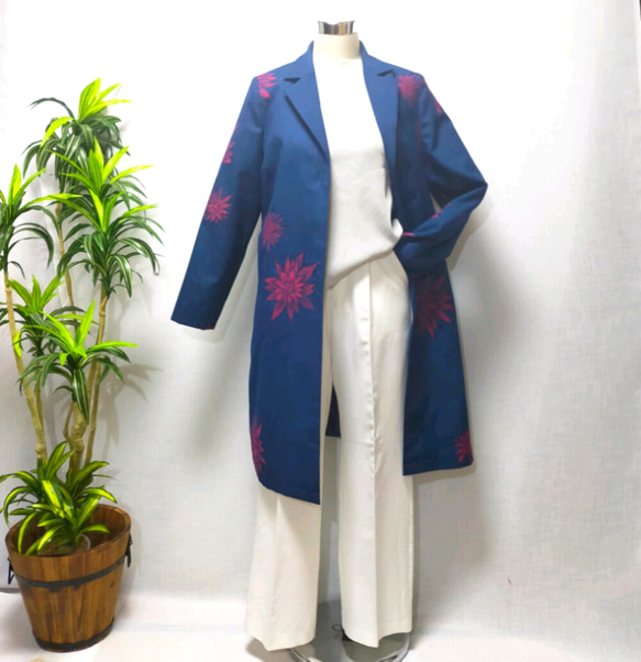 【ヴィンテージ】着物 リメイク ロングベスト 刺繍 花柄 緑 白 一点物 レトロ 12608】 着物リメイク 留袖 ロングコート 緑 刺繍 古典模様