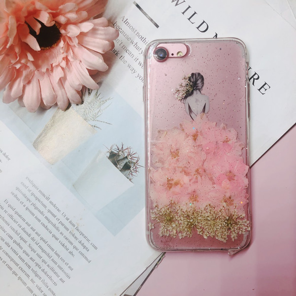 iPhoneMAX iPhoneXR 押し花ケース シンプル 押し花 スマホケース 