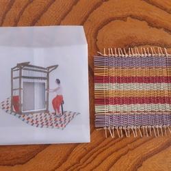 「い草の機織り機」と手織りコースター 2枚目の画像