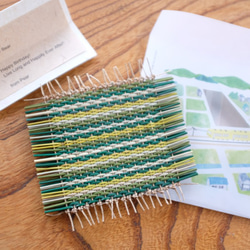 「早島駅から見る田園風景」と手織りコースター 1枚目の画像