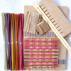 い草手織りコースター作り体験キット（早島の朝焼け/赤系5色セット） 1枚目の画像