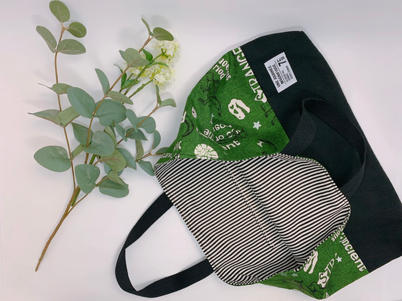 ダイナソー緑×黒⁑シューズバック、レッスンバックセット《送料無料》 4枚目の画像