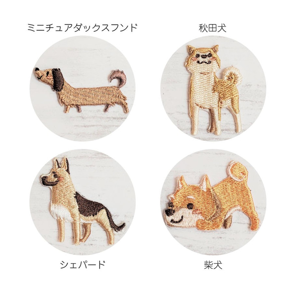 わんちゃん　ワッペン　アップリケ　刺繍　犬　かわいい　オシャレ　ワッペン5枚セット 3枚目の画像