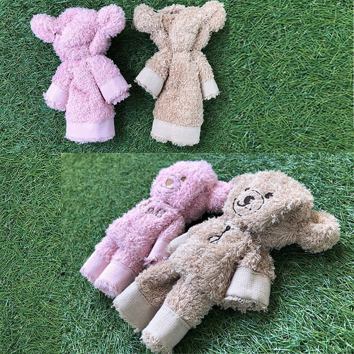 テディベアタオル】名入れ ハンドタオル 猫 刺繍 ✩.*˚ラッピング無料