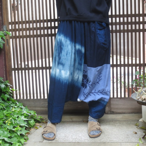 【リメイク】 ブリストル　サルエルメッシュパンツ　ネイビー リメイク】 ブリストル サルエルメッシュパンツ ネイビー Bristol