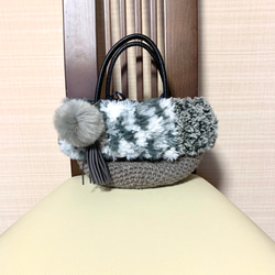 ビーズ花柄バッグ　手工芸 お花モチーフバック＊ビーズ付き トートバッグ anzu club 通販