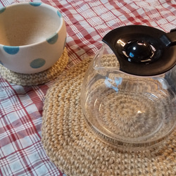 ポットマット(鍋敷き)／茶×１枚 1枚目の画像