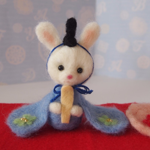 羊毛フェルト おひな様 うさぎ ウサギちゃんのおひな様【受注制作】 羊毛フェルト 88Factory