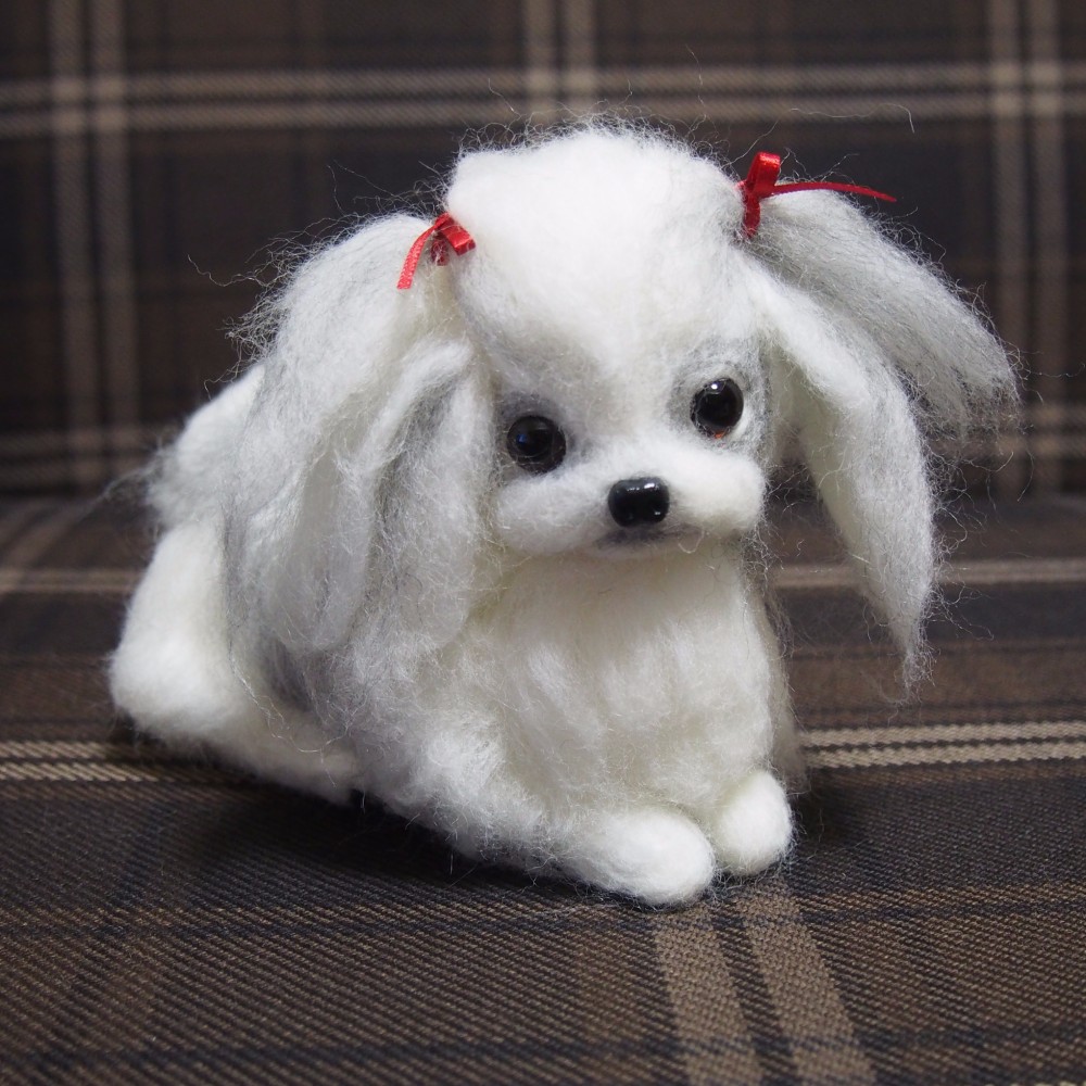 羊毛フェルト　シーズー Yahoo!オークション - ぴのきち 7.5cmのシーズーちゃん 羊毛