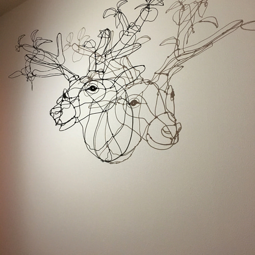 ワイヤーアート ワイヤークラフト 鹿 tree りんご 立体・オブジェ 玄米