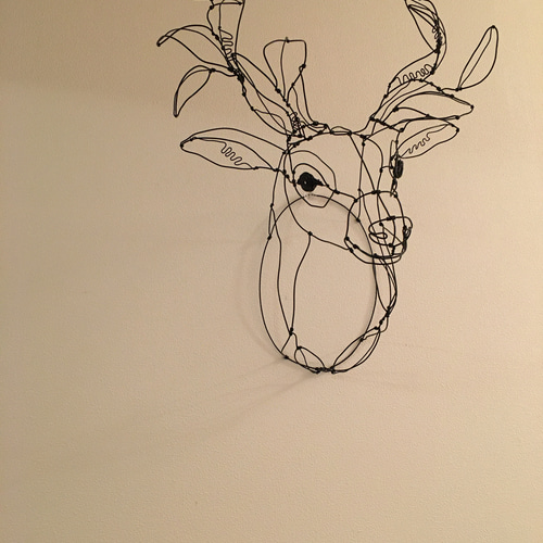 ワイヤーアート ワイヤークラフト 鹿 リーフ 立体・オブジェ 玄米