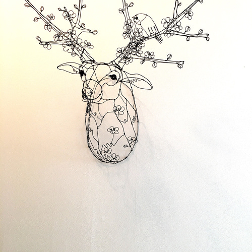 雌鹿　ワイヤークラフト　アート 雌鹿 ワイヤークラフト アート