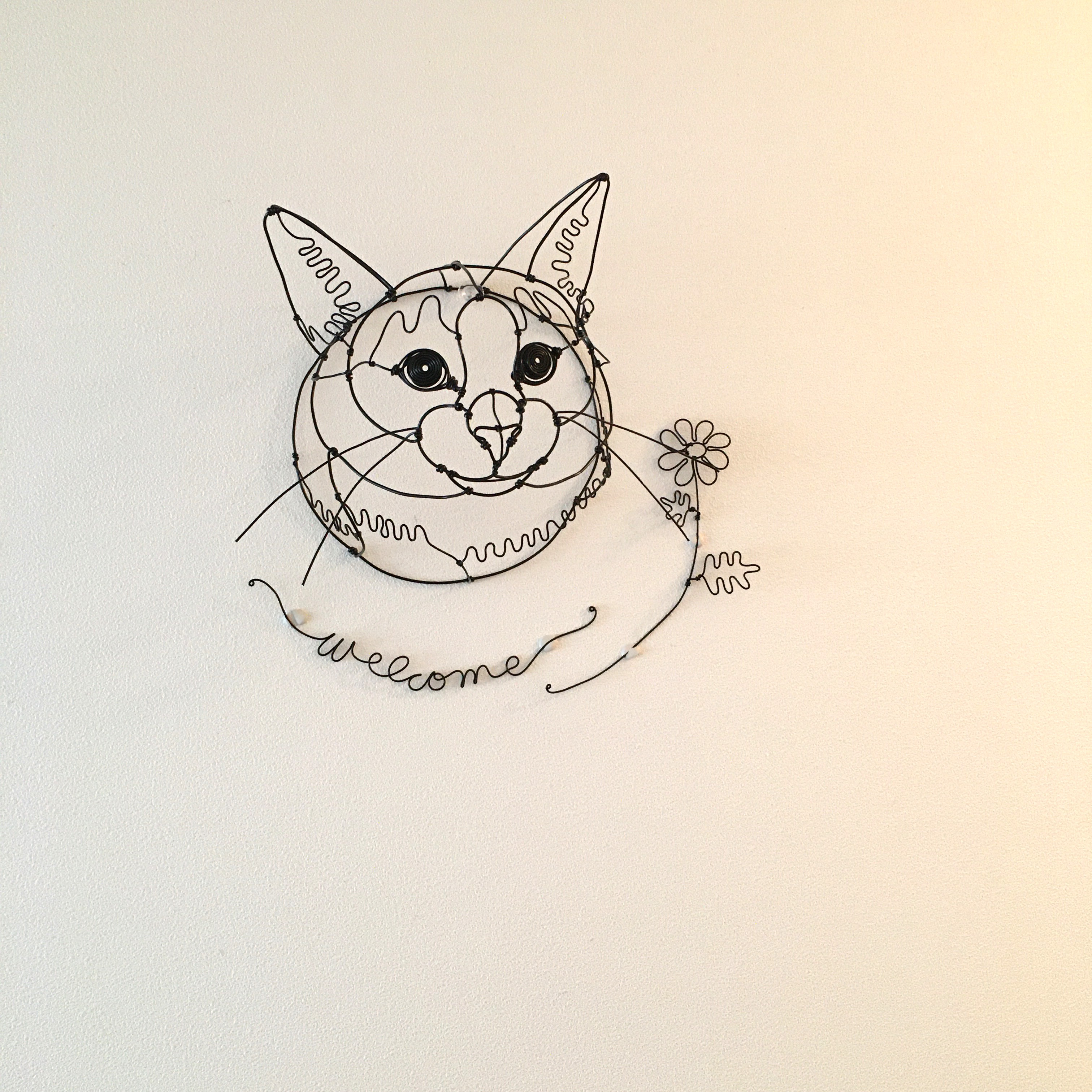 専用出品☆ワイヤーアート ワイヤークラフト ねこ 猫 welcome