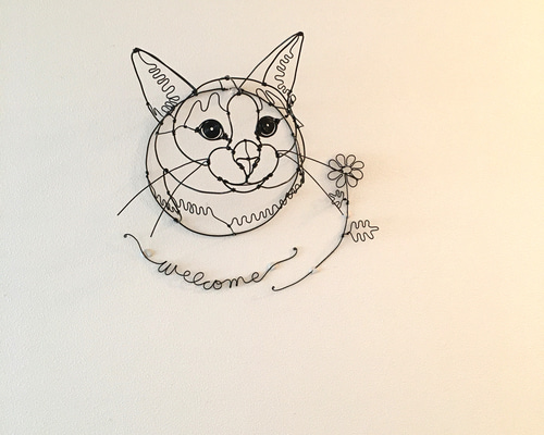 専用出品☆ワイヤーアート ワイヤークラフト ねこ 猫 welcome