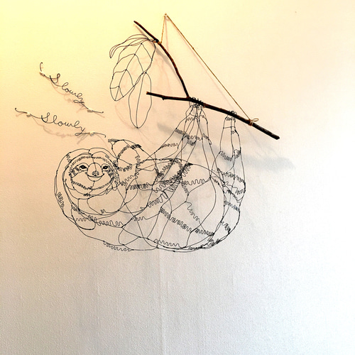 ワイヤーアート ワイヤークラフト のんびりナマケモノ 立体