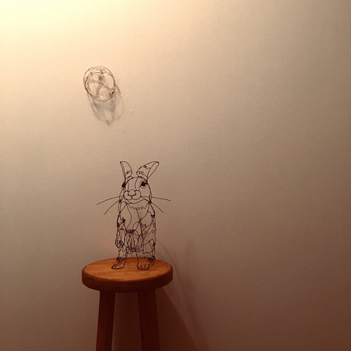 ワイヤーアート　うさぎとぶた　まとめ売り ワイヤーアート ワイヤークラフト 月を抱えるうさぎ