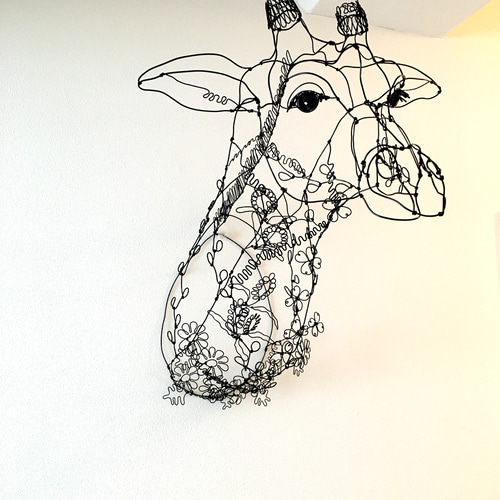 ワイヤーアート ワイヤークラフト きりん flower 立体・オブジェ ワイヤーアート ワイヤークラフト きりん flower 立体・オブジェ