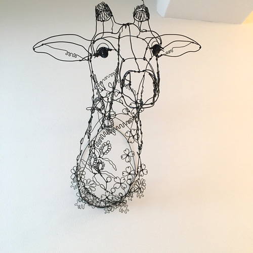 ワイヤーアート ワイヤークラフト きりん flower 立体・オブジェ 玄米