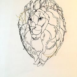 ワイヤーアート　ワイヤークラフト  ライオン 太陽と月【受注制作】 6枚目の画像