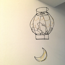 キコさま専用☆ワイヤーアート　ワイヤークラフト  提灯　月とうさぎ 5枚目の画像