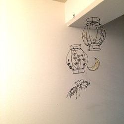 キコさま専用☆ワイヤーアート　ワイヤークラフト  提灯　月とうさぎ 6枚目の画像
