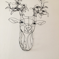 ワイヤーアート　ワイヤークラフト  鹿 tree 椿　つばき　ツバキ 4枚目の画像