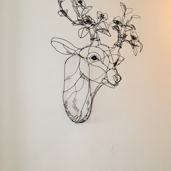 ワイヤーアート　ワイヤークラフト  鹿 tree 椿　つばき　ツバキ 6枚目の画像