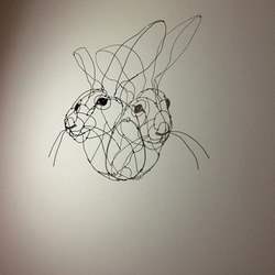 ワイヤーアート ワイヤークラフト ワイヤーオブジェ　うさぎ　オグロジャックウサギ【受注制作】 17枚目の画像