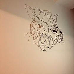 ワイヤーアート ワイヤークラフト ワイヤーオブジェ　うさぎ　オグロジャックウサギ【受注制作】 10枚目の画像