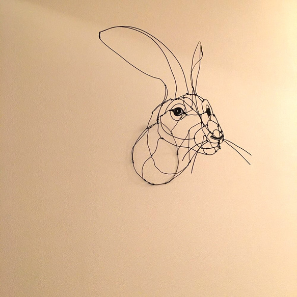 ワイヤーアート ワイヤークラフト ワイヤーオブジェ　うさぎ　オグロジャックウサギ【受注制作】 11枚目の画像