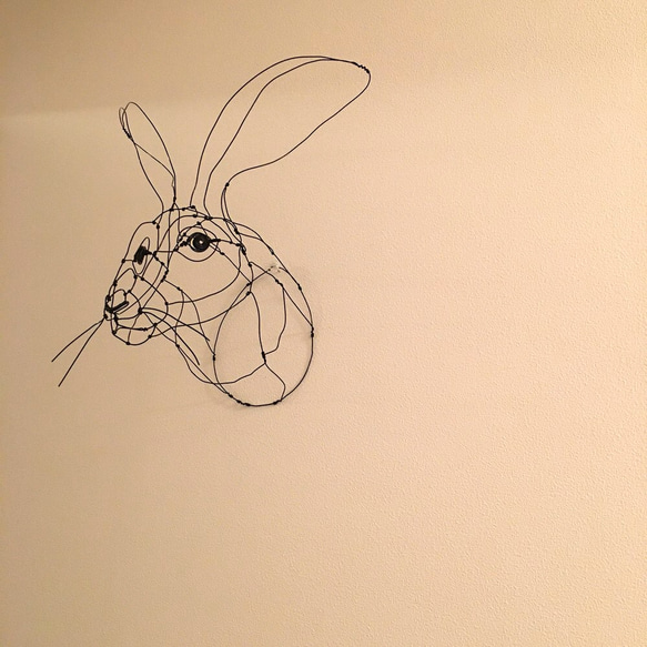ワイヤーアート ワイヤークラフト ワイヤーオブジェ　うさぎ　オグロジャックウサギ【受注制作】 12枚目の画像