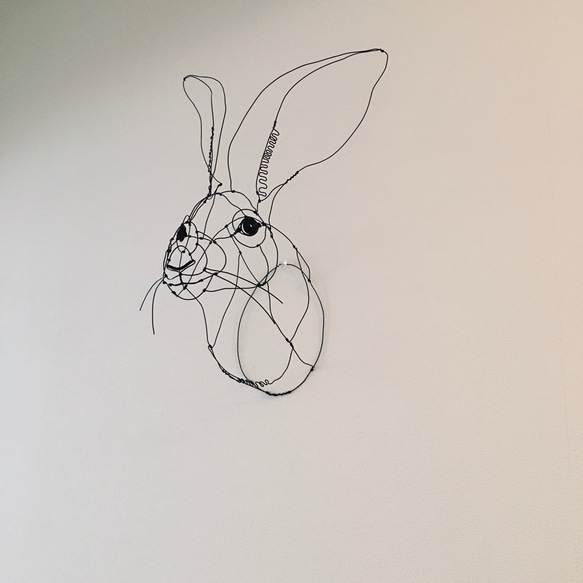 ワイヤーアート ワイヤークラフト ワイヤーオブジェ　うさぎ　オグロジャックウサギ【受注制作】 15枚目の画像