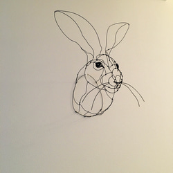 ワイヤーアート ワイヤークラフト ワイヤーオブジェ　うさぎ　オグロジャックウサギ【受注制作】 16枚目の画像