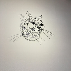 ワイヤーアート　ワイヤークラフト  猫　ねこ　ネコ【受注制作】 18枚目の画像