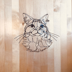 ワイヤーアート　ワイヤークラフト  猫　ねこ　ネコ【受注制作】 1枚目の画像